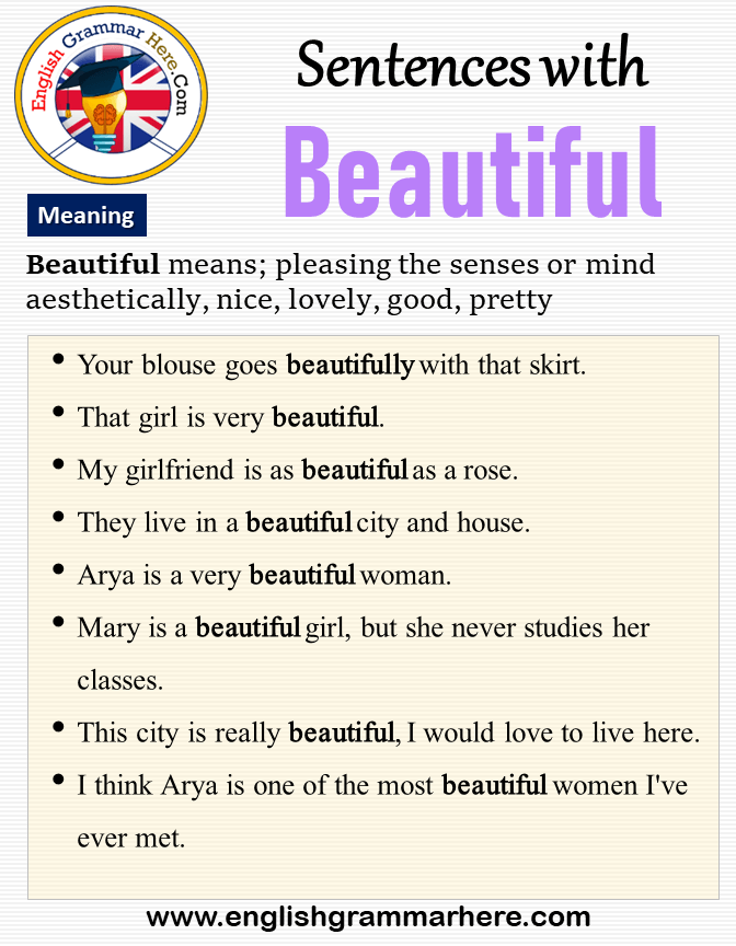 Sentences with Beautiful, Meaning and Example Sentences