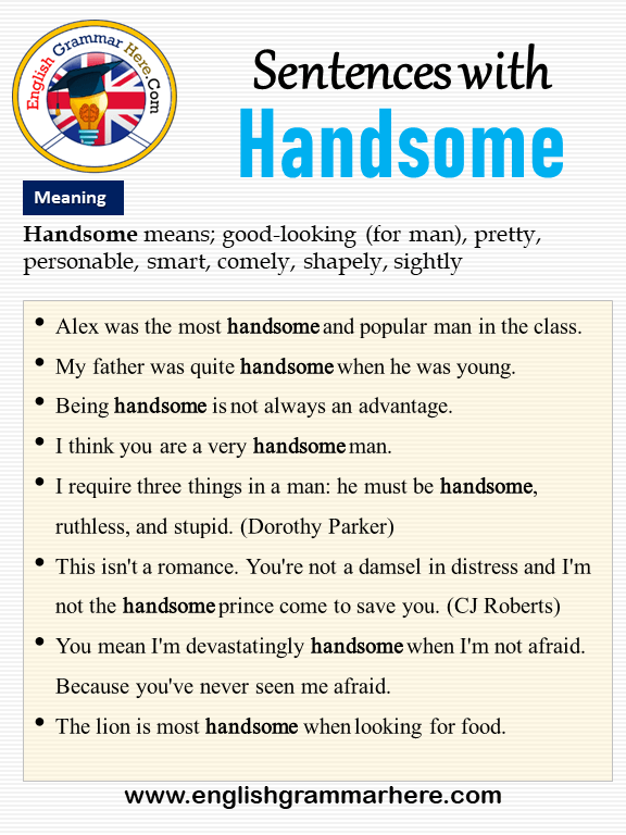 Sentences with Handsome, Handsome in a Sentence and