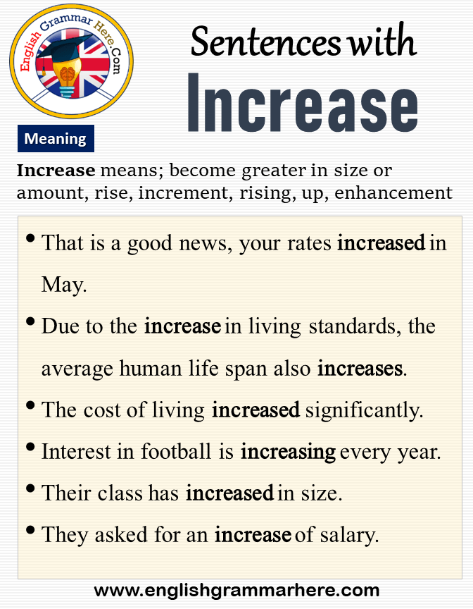 Increase Example Sentence