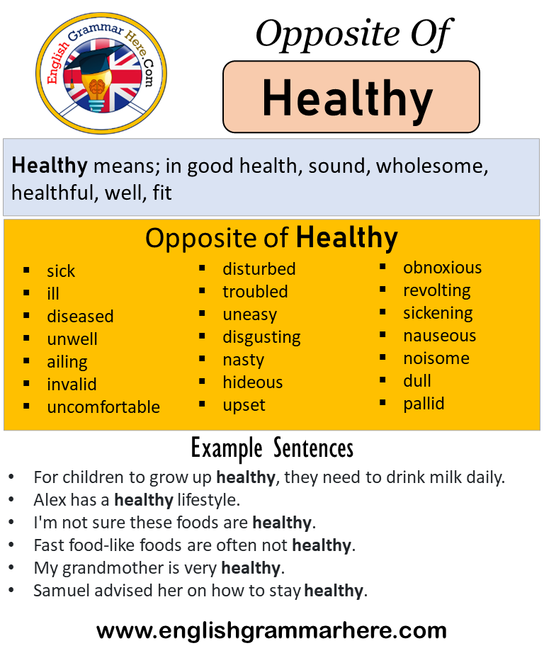 Healthy Food Antonyms