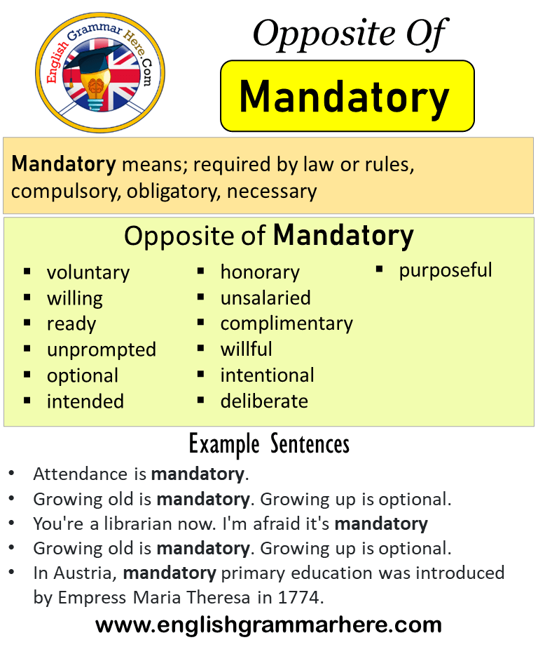 What Is The Opposite Of The Word Mandatory