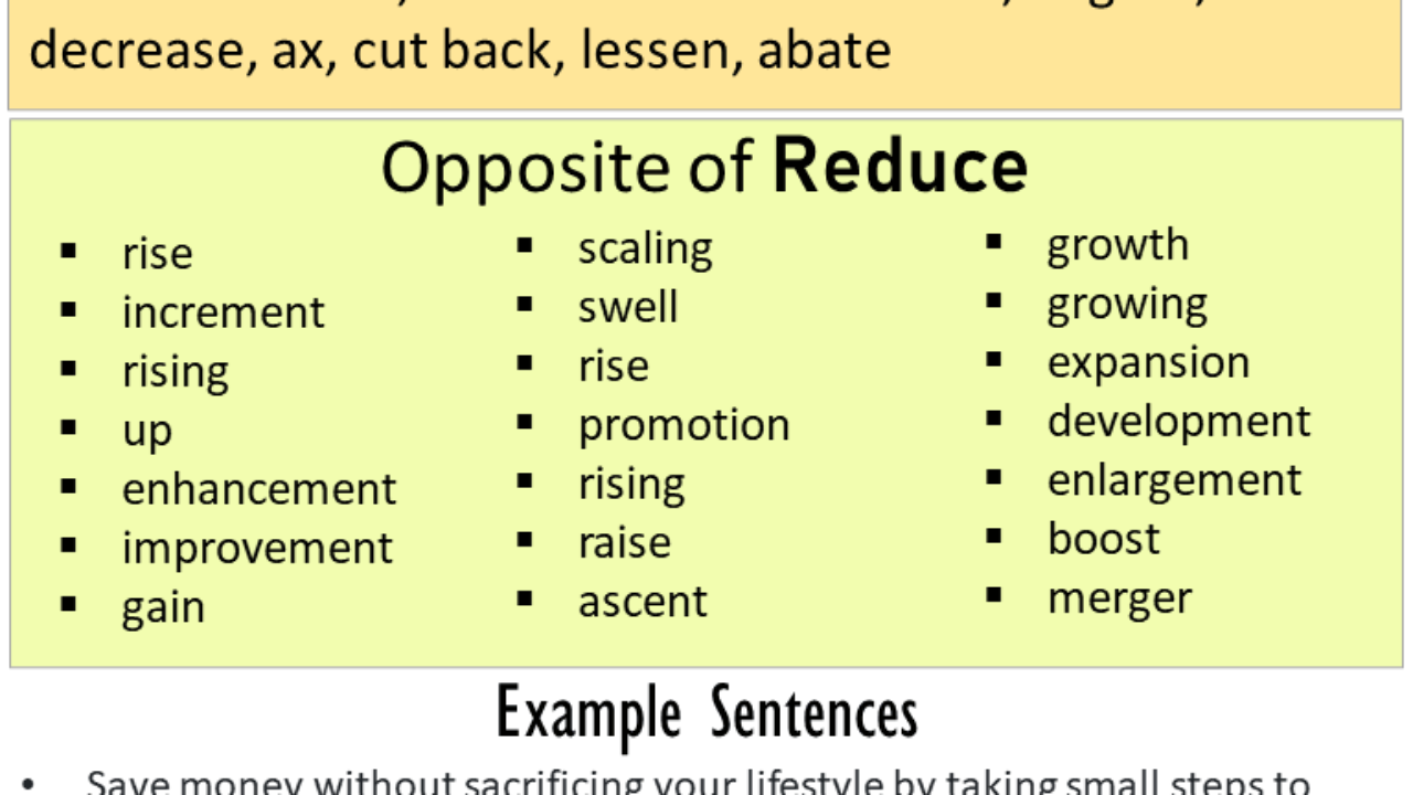 a sentence with the word reduce
