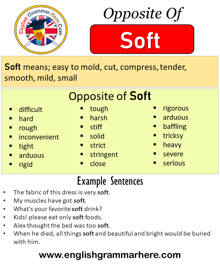 Opposite Of Soft, Antonyms of Soft, Meaning and Example Sentences - English  Grammar Here