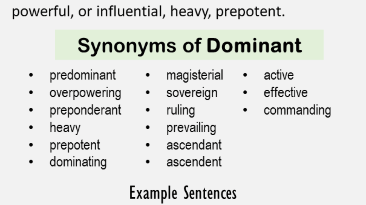 Another word for Dominant, What is another, synonym word for ...