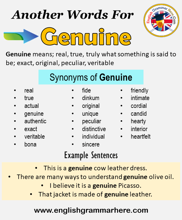 Another Word For Genuine What Is Another Synonym Word For Genuine