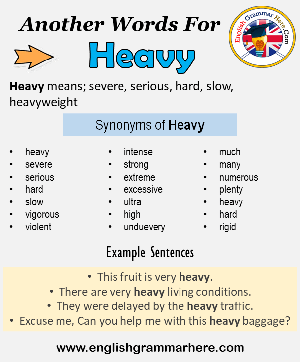 Another word for Heavy, What is another, synonym word for Heavy