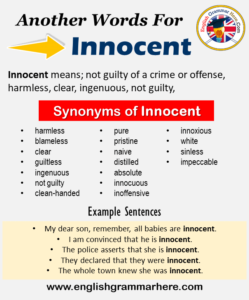Another word for Innocent, What is another, synonym word for Innocent