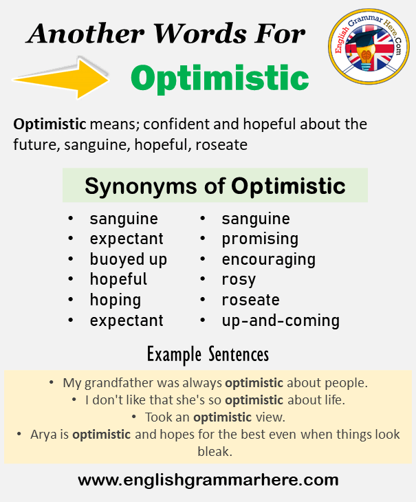 Another word for Optimistic, What is another, synonym word for Optimistic?