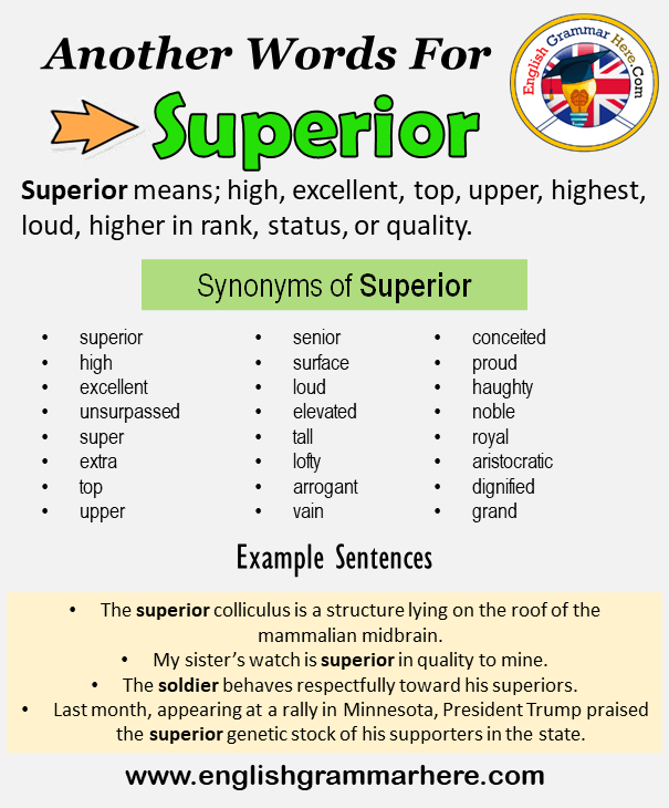 Another Word For Superior What Is Another Synonym Word For Superior English Grammar Here