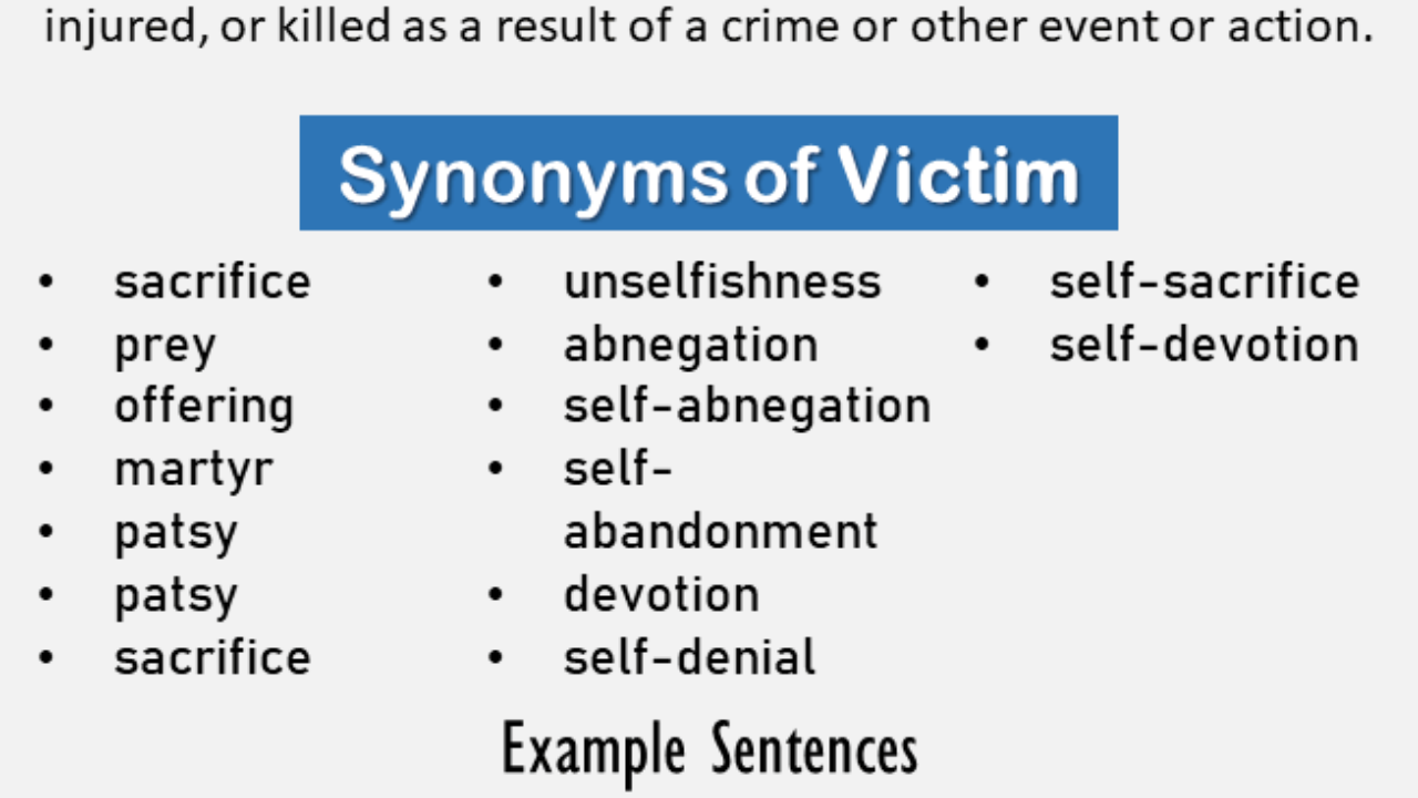 Another word for Victim, What is another, synonym word for Victim? -  English Grammar Here