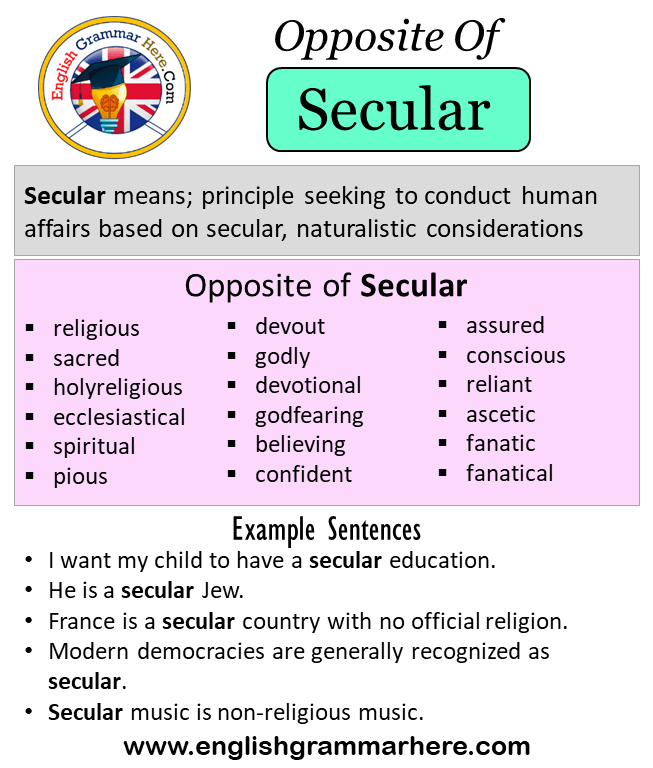 Opposite Of Secular, Antonyms of Secular, Meaning and Example Sentences