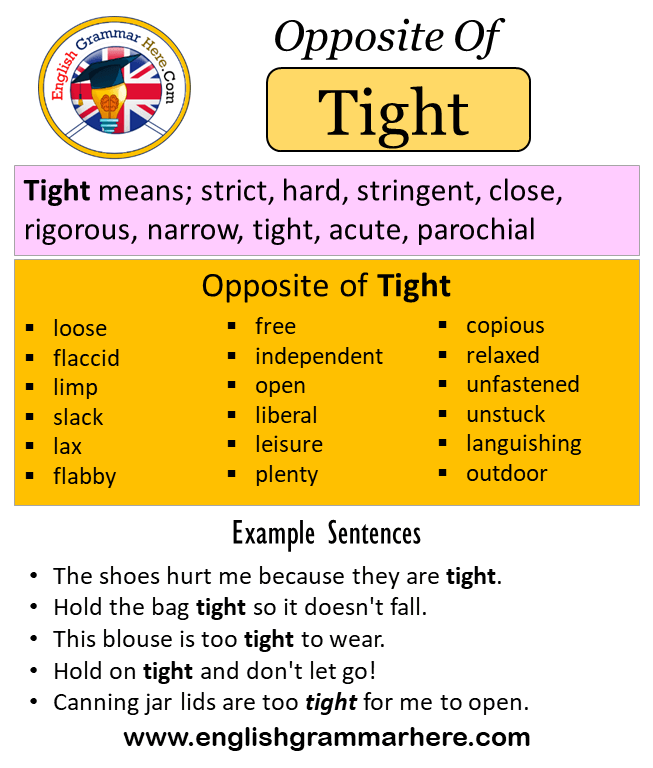 What Is The Opposite Meaning Of Tight