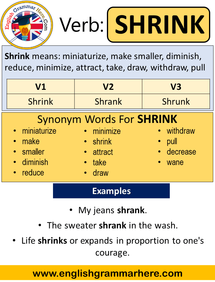 past tense of shrink