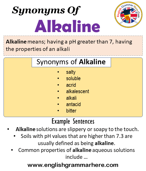 Synonyms Of Alkaline, Alkaline Synonyms Words List, Meaning and Example Sentences