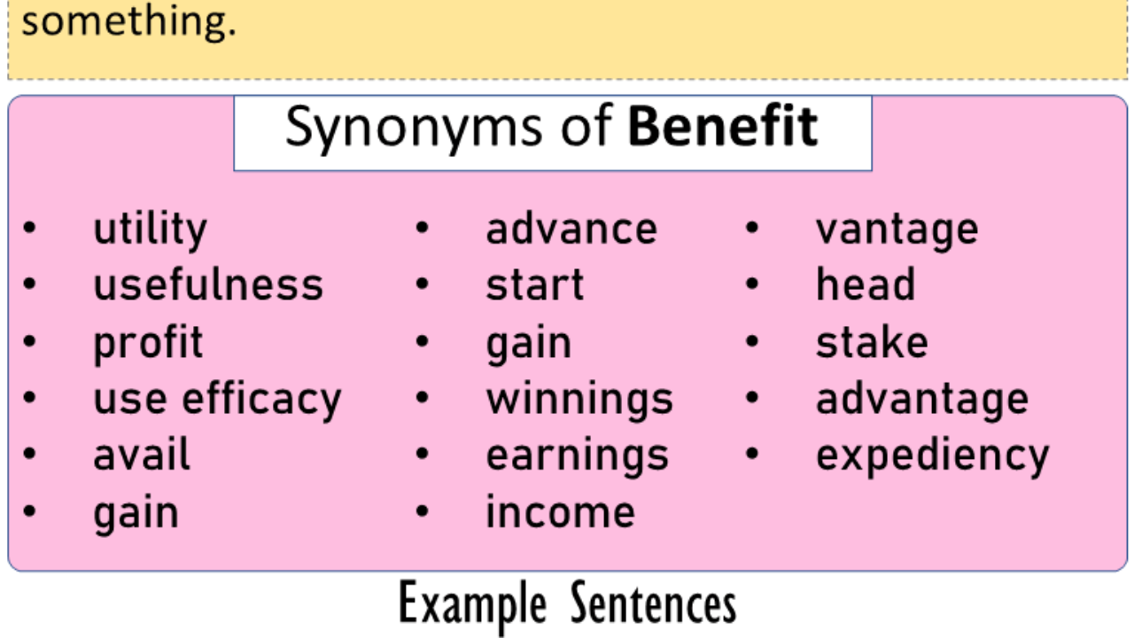 9, Benefit Synonyms, Good Synonyms, Synonym of Benefit, Synonym of Good
