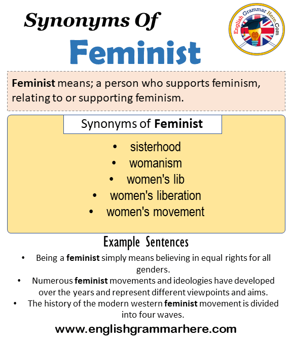 Synonyms Of Feminist, Feminist Synonyms Words List, Meaning and Example Sentences