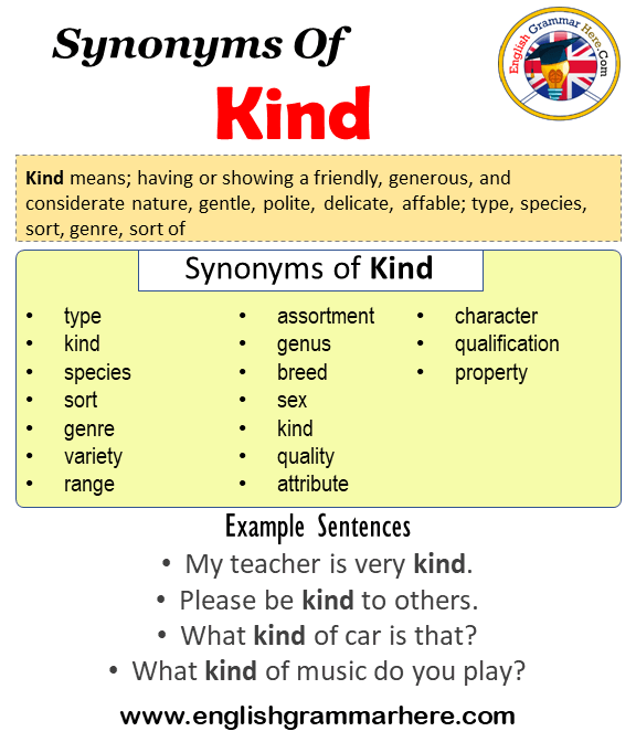 Kind Synonyms In English