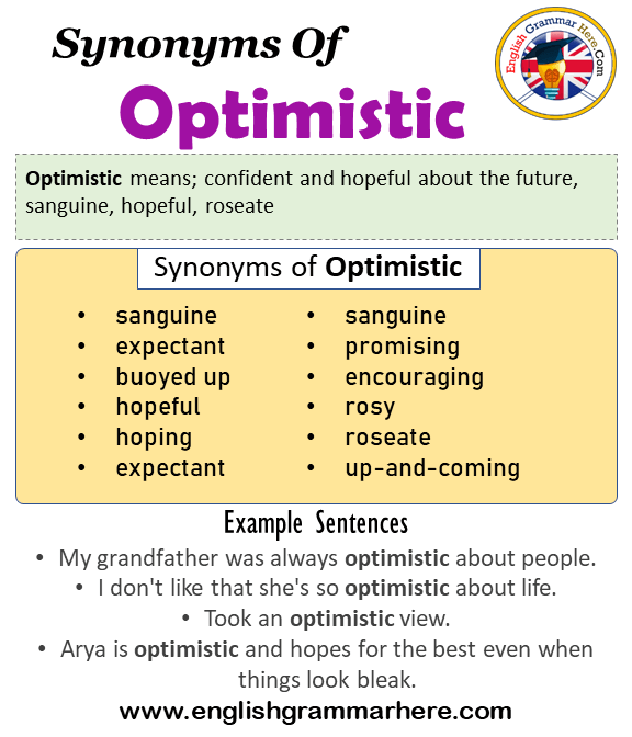 Synonyms Of Optimistic, Optimistic Synonyms Words List, Meaning and Example Sentences