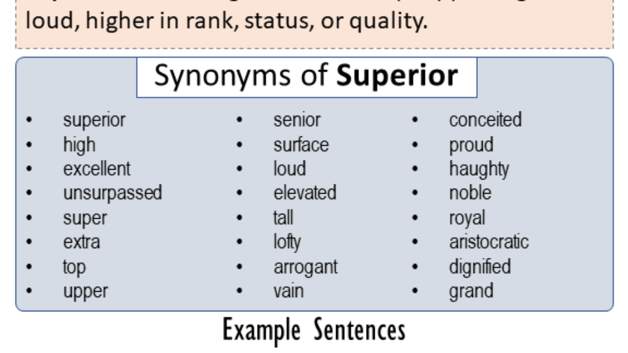 Synonyms Of Superior, Superior Synonyms Words List, Meaning and