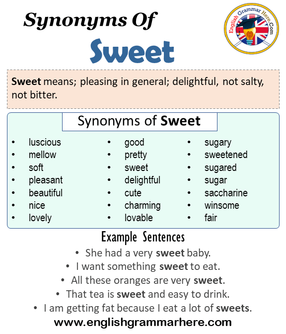 Sweet Synonyms In English