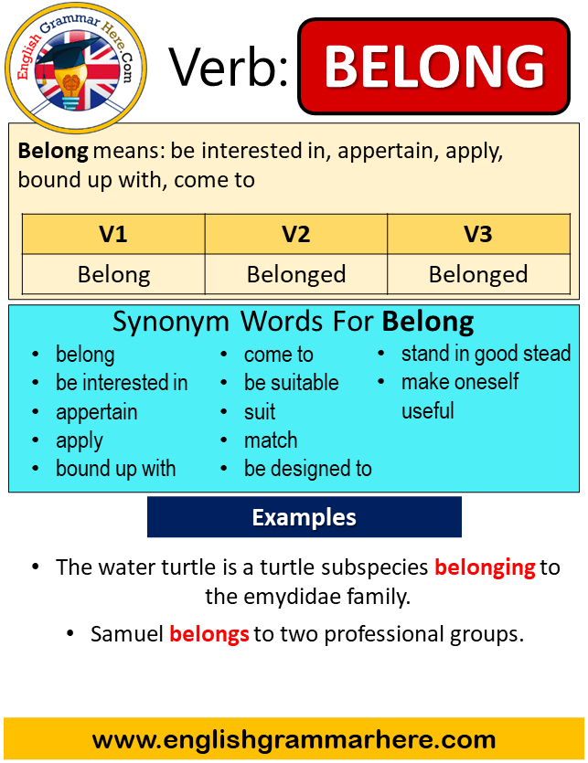 Belong Past Simple In English Simple Past Tense Of Belong Past