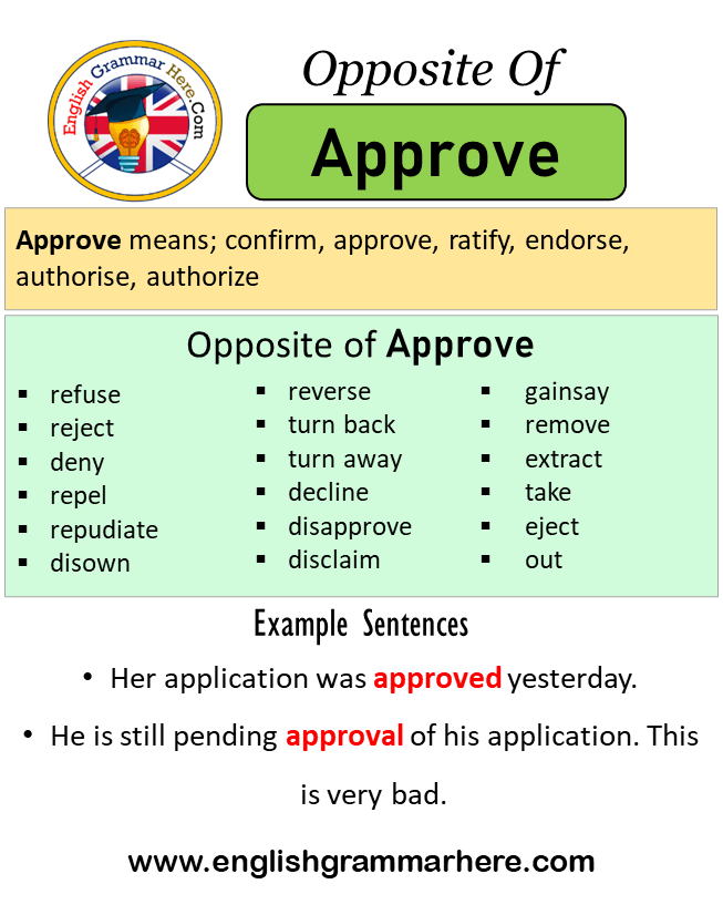 Opposite Of Approve, Antonyms of Approve, Meaning and Example Sentences