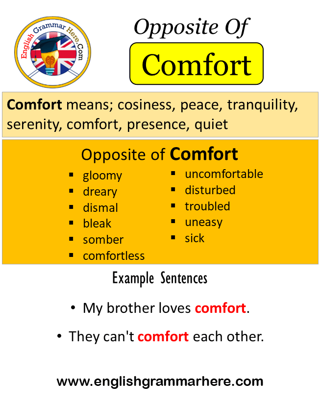 Opposite Of Comfort, Antonyms of Comfort, Meaning and Example Sentences