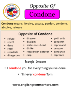 Opposite Of Condone, Antonyms of Condone, Meaning and Example Sentences ...