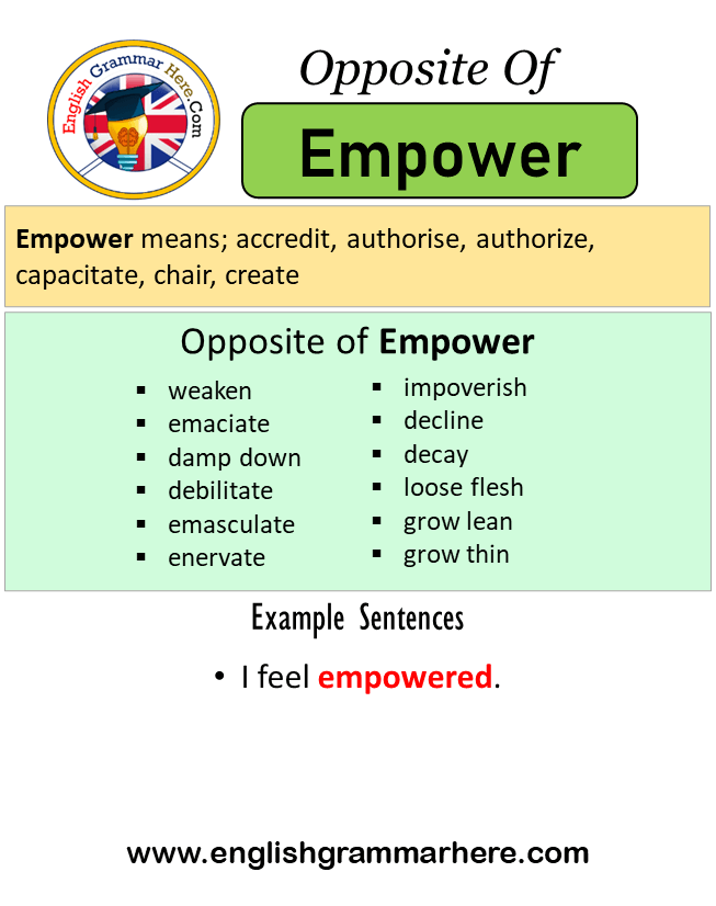Opposite Of Empower, Antonyms of Empower, Meaning and Example Sentences