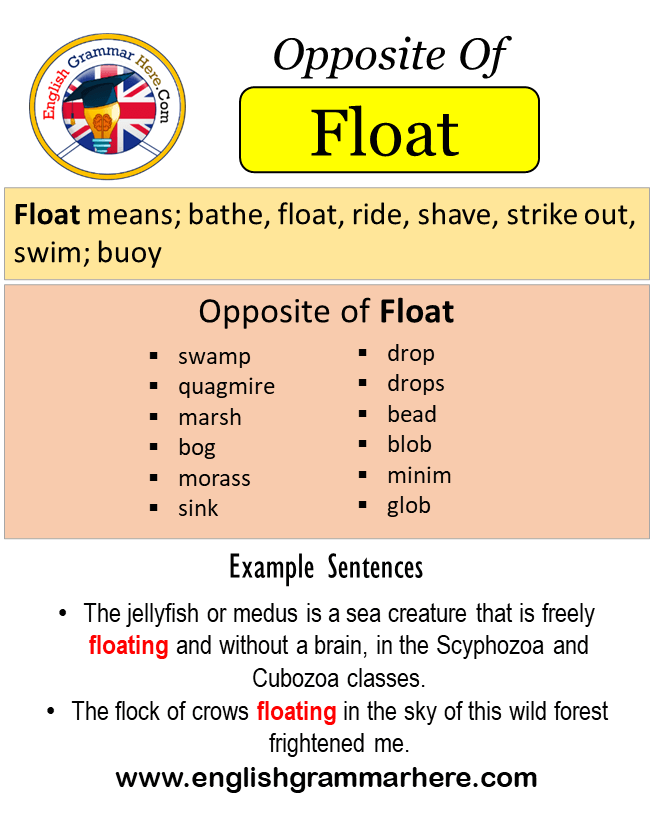 Opposite Of Float, Antonyms of Float, Meaning and Example Sentences