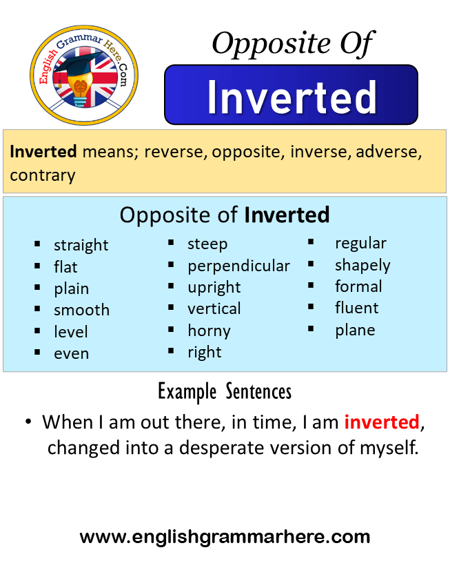 Opposite Of Inverted, Antonyms of Inverted, Meaning and Example Sentences
