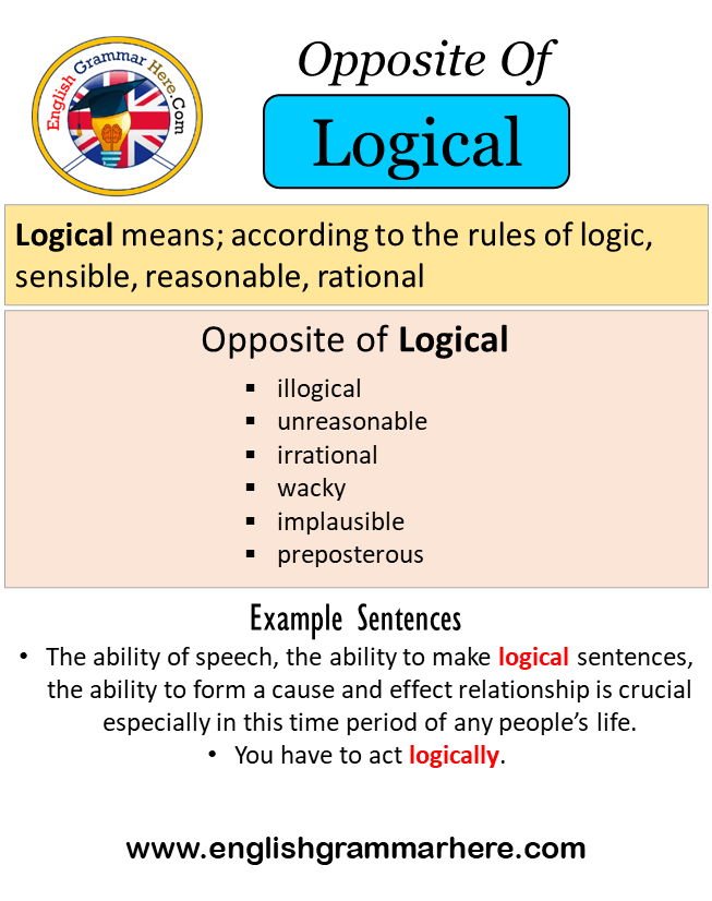 Opposite Of Logical, Antonyms of Logical, Meaning and Example Sentences