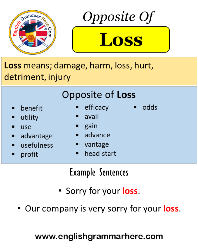Opposite Of Loss, Antonyms of Loss, Meaning and Example Sentences