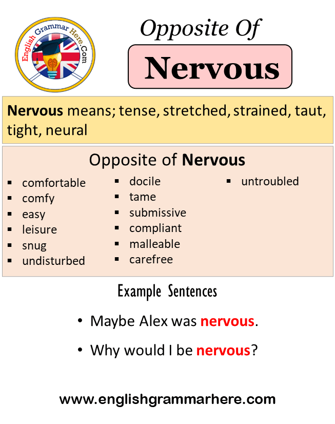 Opposite Of Nervous, Antonyms of Nervous, Meaning and Example Sentences