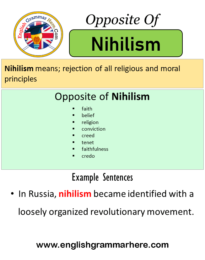 Opposite Of Nihilism, Antonyms of Nihilism, Meaning and Example Sentences