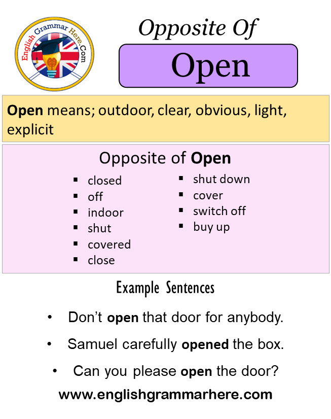 Opposite Of Open Antonyms Of Open Meaning And Example Sentences 