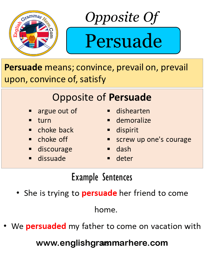 Opposite Of Persuade, Antonyms of Persuade, Meaning and Example Sentences