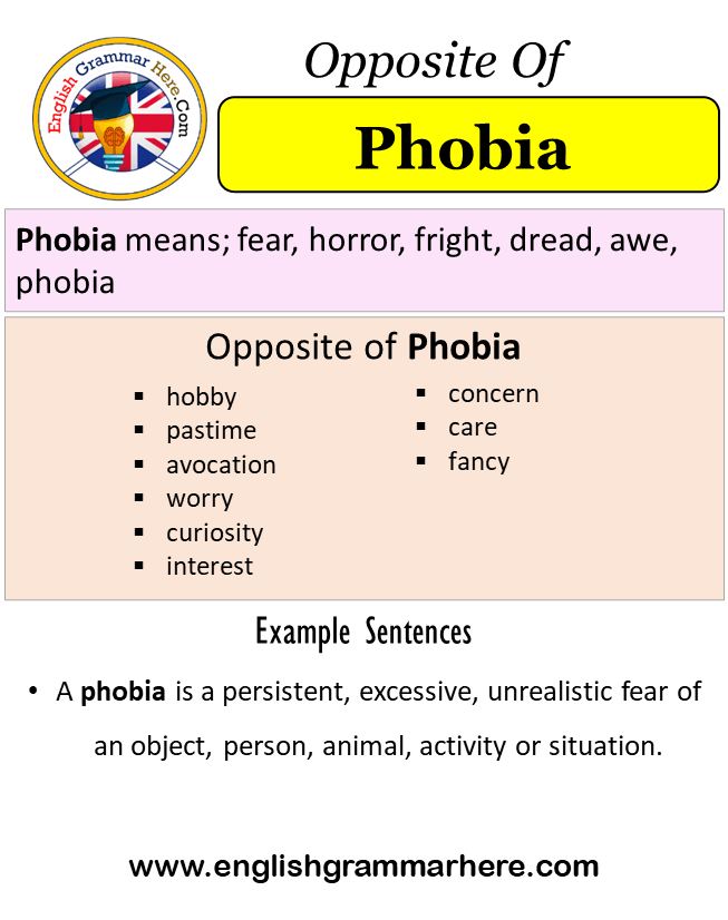 Opposite Of Phobia, Antonyms of Phobia, Meaning and Example Sentences