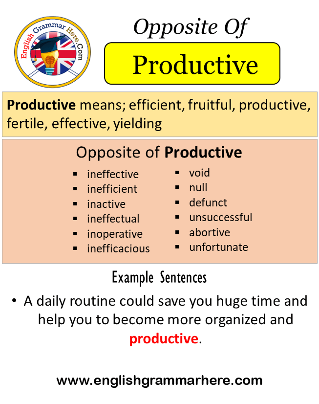 Opposite Of Productive, Antonyms of Productive, Meaning and Example Sentences