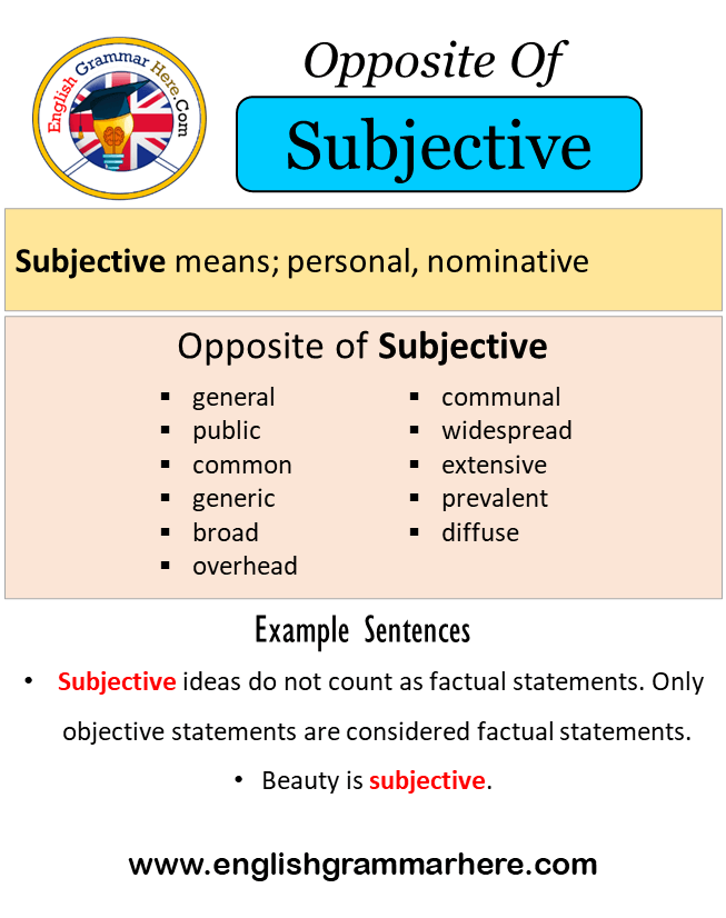 Opposite Of Subjective, Antonyms of Subjective, Meaning and Example Sentences