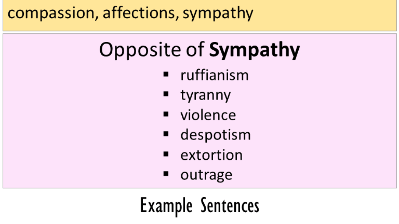 Opposite Of Sympathy, Antonyms of Sympathy, Meaning and Example Sentences -  English Grammar Here