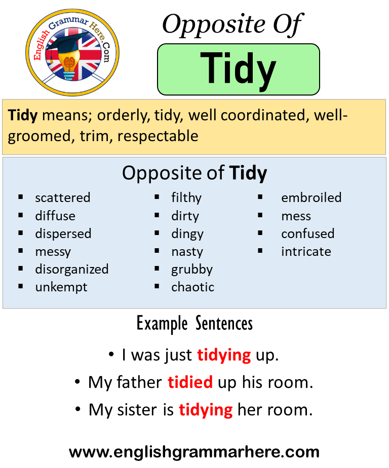 Opposite Of Tidy, Antonyms of Tidy, Meaning and Example Sentences