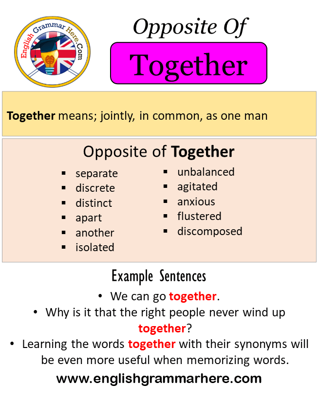 Opposite Of Together, Antonyms of Together, Meaning and Example Sentences