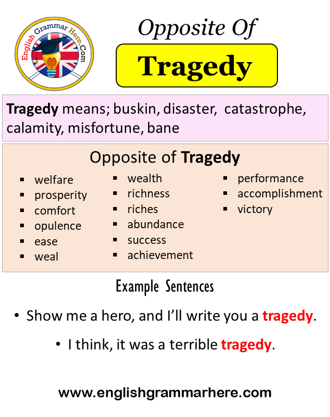Opposite Of Tragedy Antonyms Of Tragedy Meaning And Example Sentences 