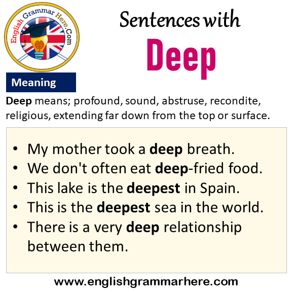 Sentences with Deep, Deep in a Sentence and Meaning