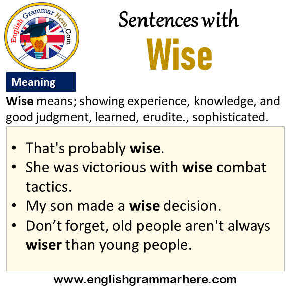 Sentences with Wise, Wise in a Sentence and Meaning