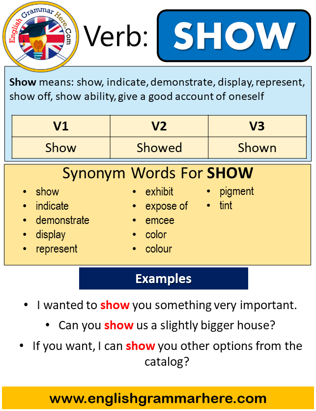 Past Tense Of Show, Past Participle Form Of Show, Show, 43% OFF