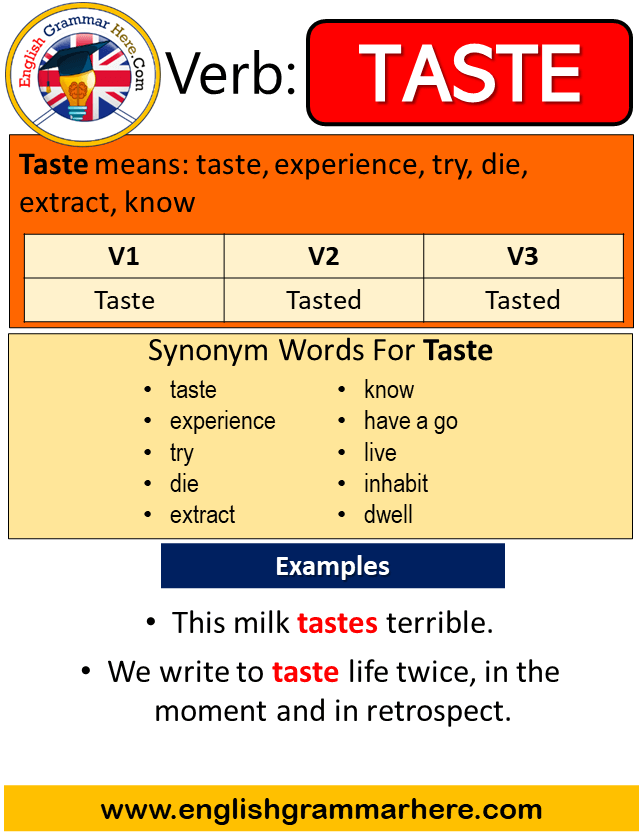 Taste Third Verb