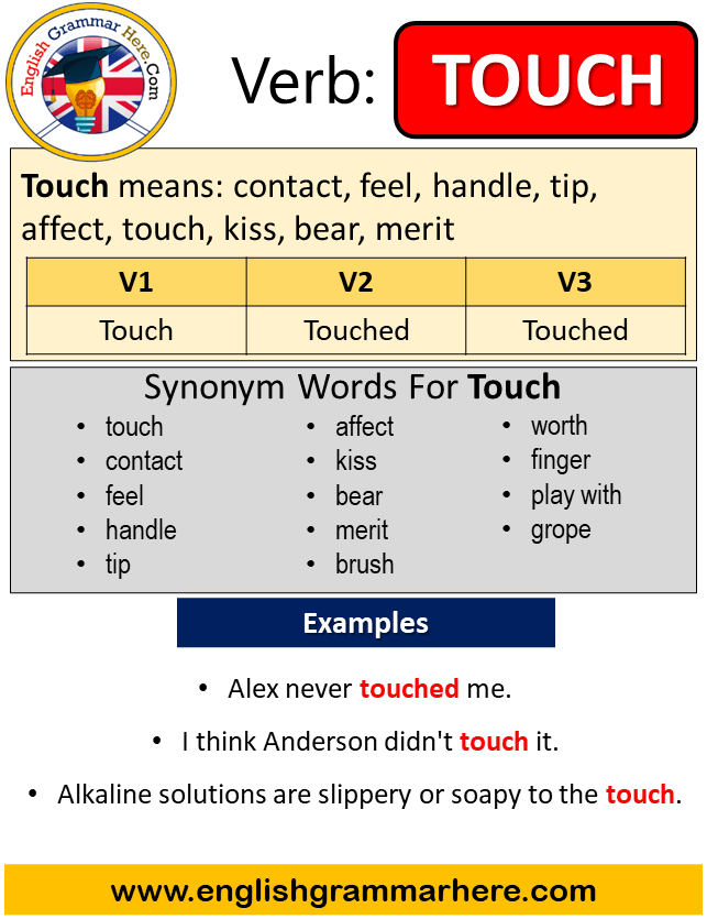 Touch Past Simple in English, Simple Past Tense of Touch, Past