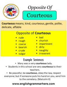 Opposite Of Courteous, Antonyms of Courteous, Meaning and Example